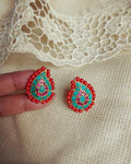 AS-V166681 Orange Turq Mango stud