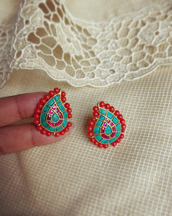 AS-V166681 Orange Turq Mango stud