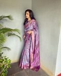 EE-V03176 Lilac Tussar Sari