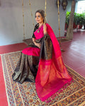 EE-V05495 Black Pink Kanchi Sari