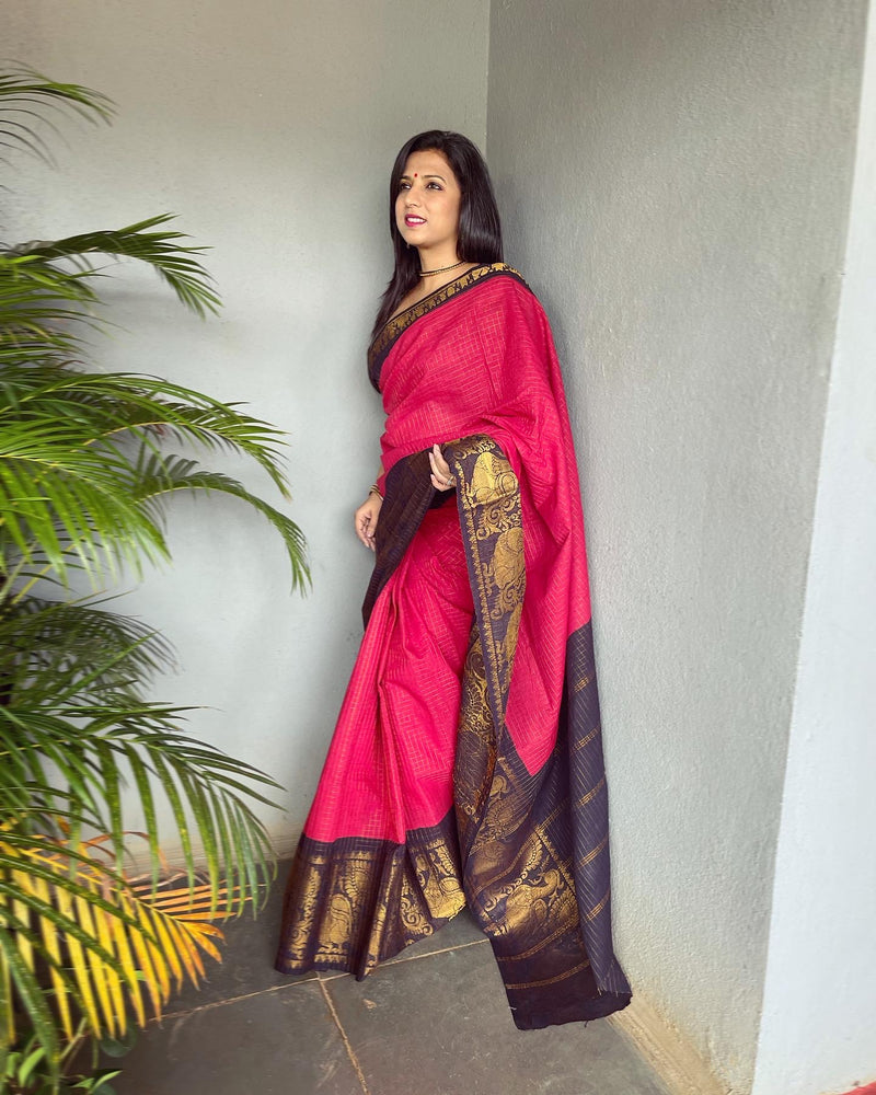 EE-V01462 Pink Madurai Cotton