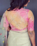 BL-S58622 Pink Leheriyan Blouse