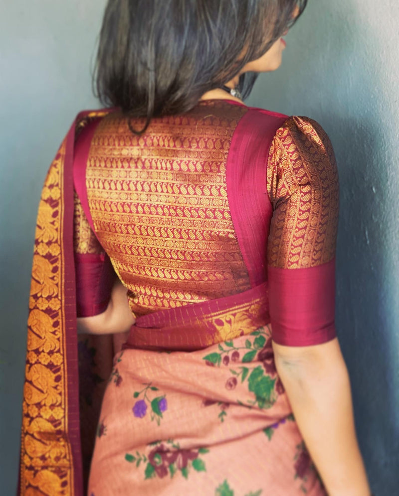 BL-F30621 Maroon Kanchi RBlouse