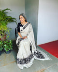 EE-S58430 Silver Tissue saree