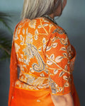 BL-210920 Orange Cutwork Rblouse