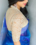 BL-V0426V Silver Lace Blouse
