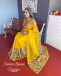 EE-V18089 Yellow Kalam Cutwork