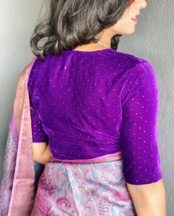 BL-P52997 Purple Velvet BlouseF