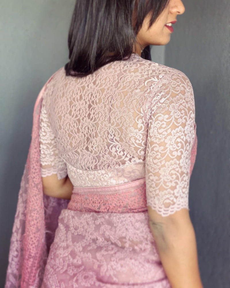 EE-V18695 Pink Organza Saree