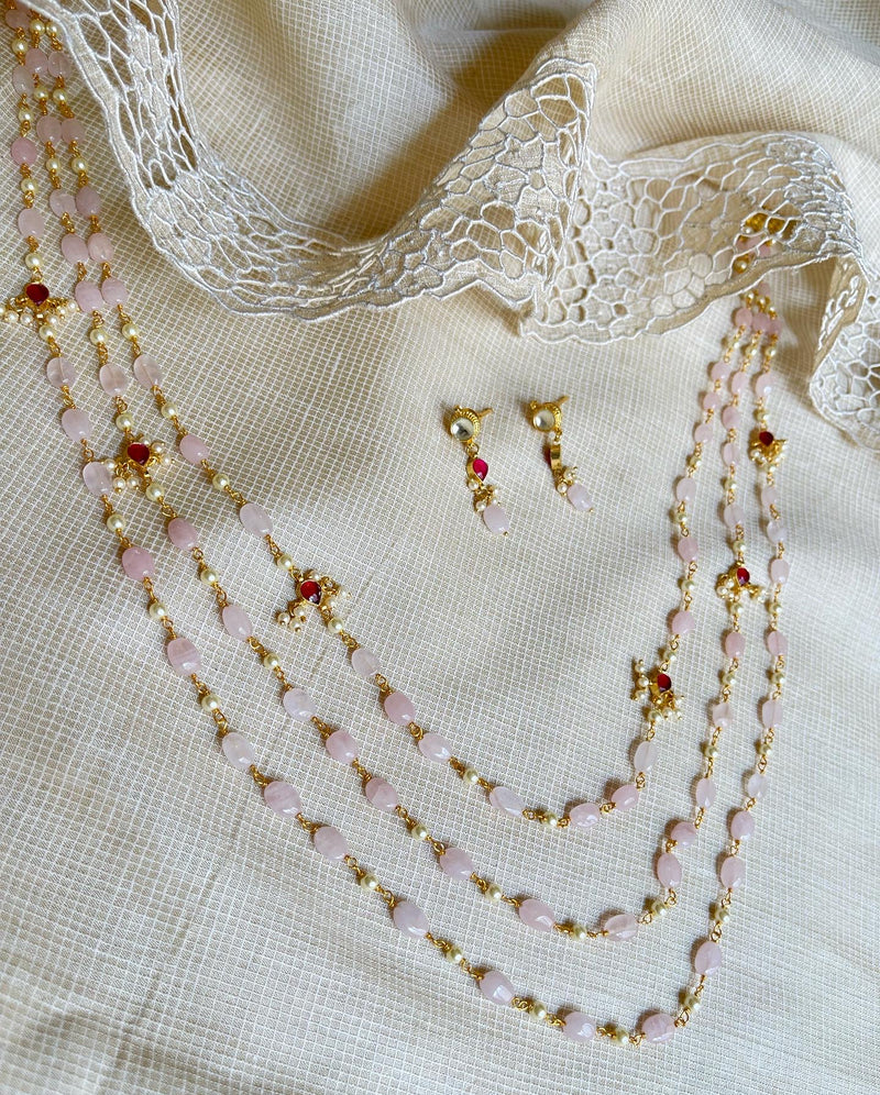 AJ-V17133 Rose Pink Necklace Set