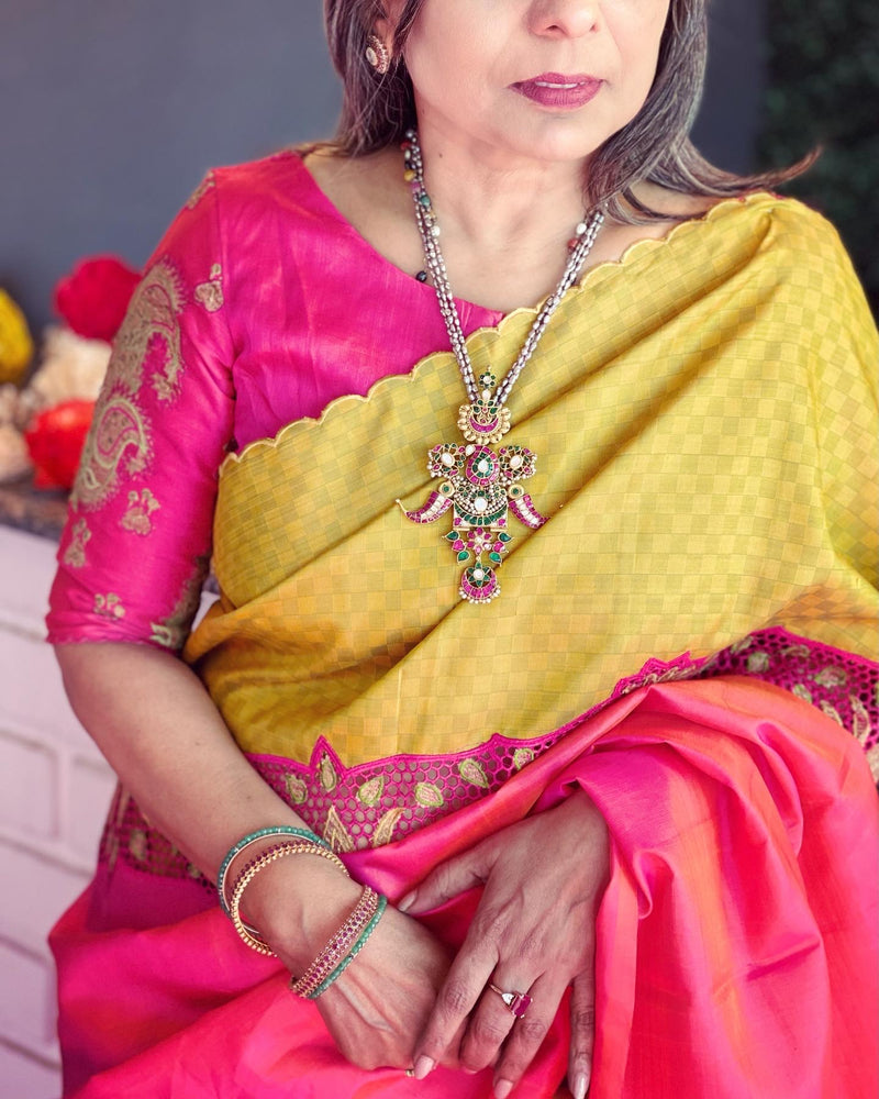 BL-V23391 Pink Kanchi Blouse