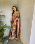EE-V06843 Peach Kalam Tussar