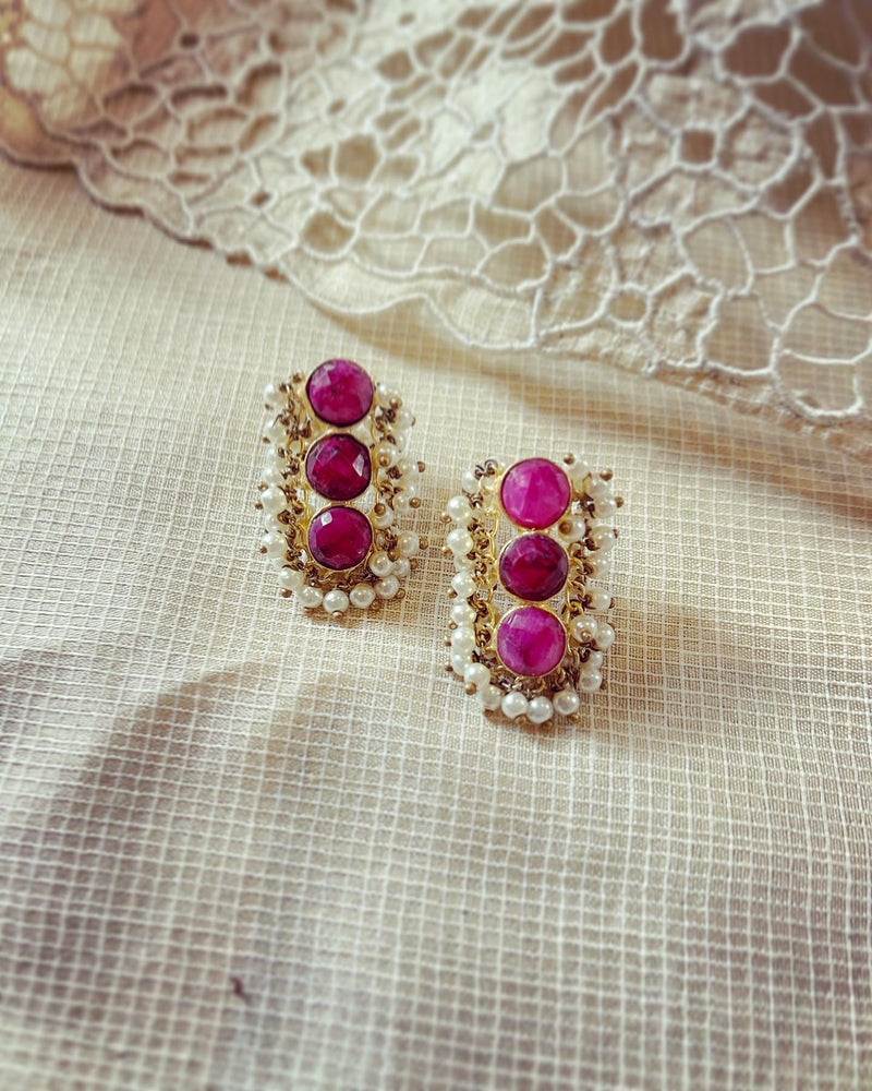 AJ-V00352 Ruby Red Earring