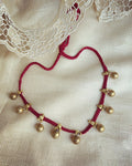 AJ-V17058 Maroon Brass Necklace