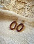 AJ-V08505 Wood Oval Earring