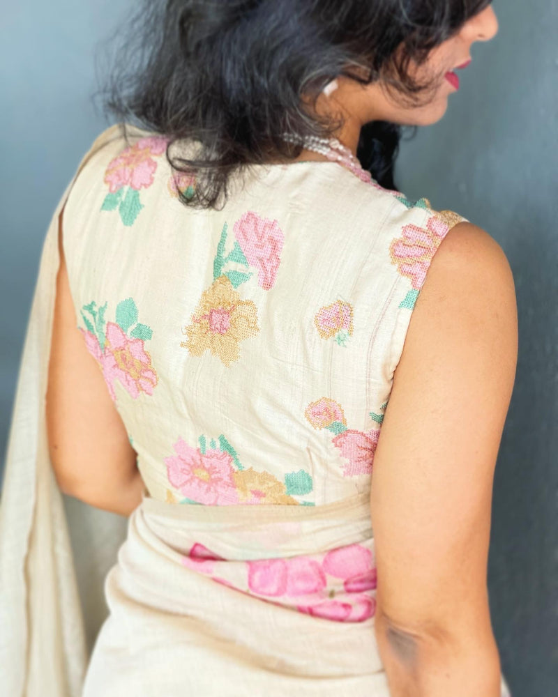 Candy Floss Linen Saree – Saphed