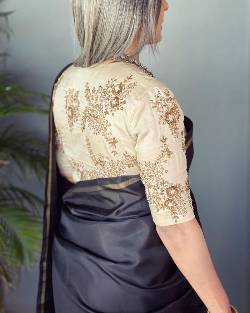 EE-V16571 Black Kanchi Sari
