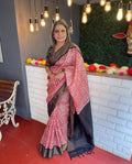 EE-V08469 Red Floral Tussar Sari