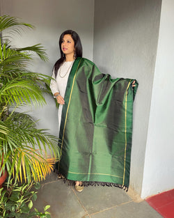 EE-V03808 Kanchi Green Dupatta
