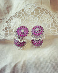 AS-V02770 Silver Ruby Earring