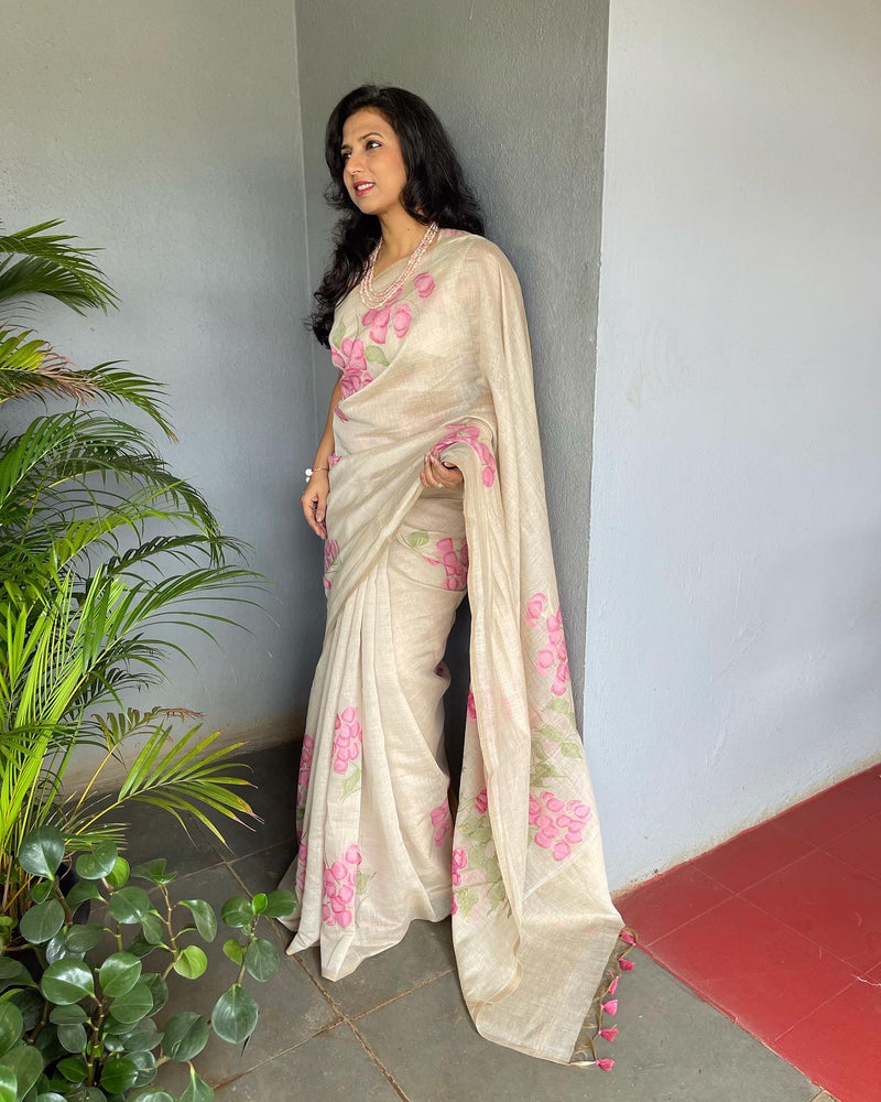 EE-V12744 Cream Pink Floral