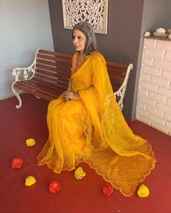EE-V18226 Yellow Organza