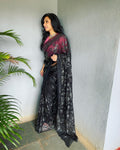 EE-V07263 Black Organza sari