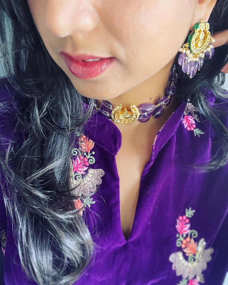 EE-V48106 Purple Velvet Salwar