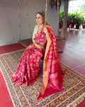 EE-V05589 ReddishPink Tussar Sari