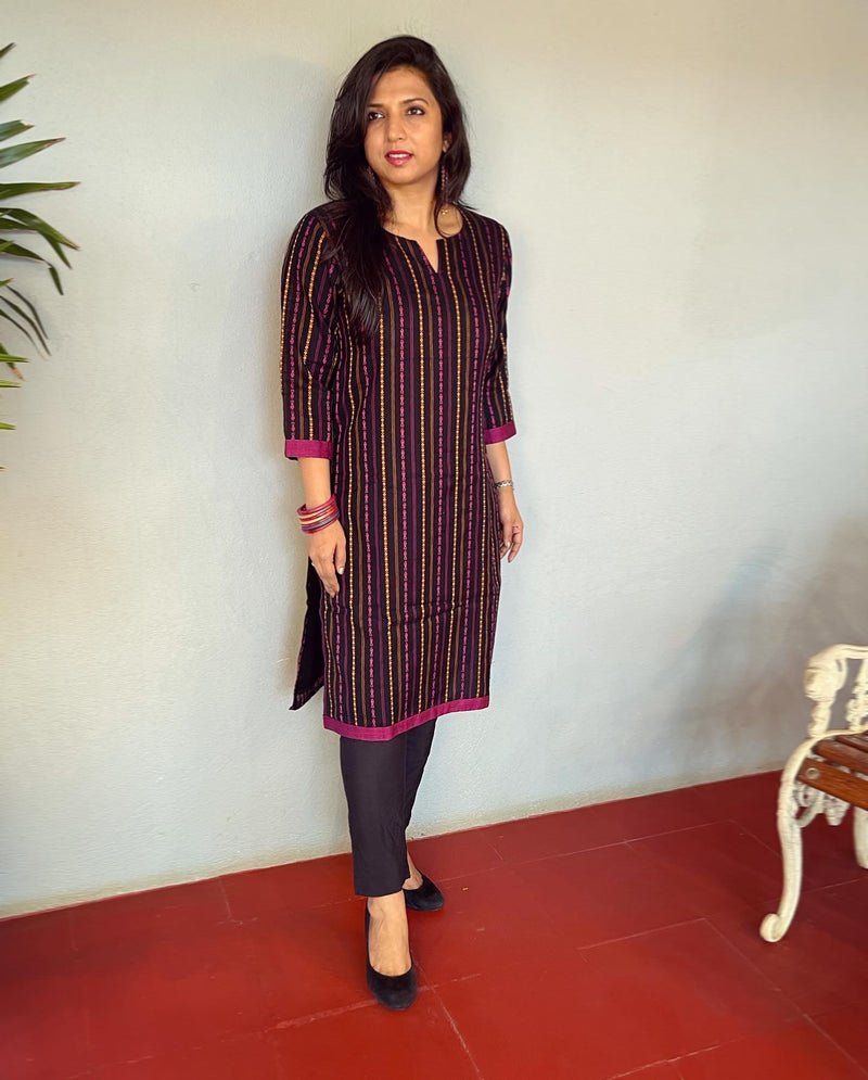 EE-S42525K Black Cotton Kurtha