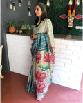 EE-S38141 Print Play Blue Saree