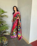 EE-V18190 Multi Black Cutwork Tussar