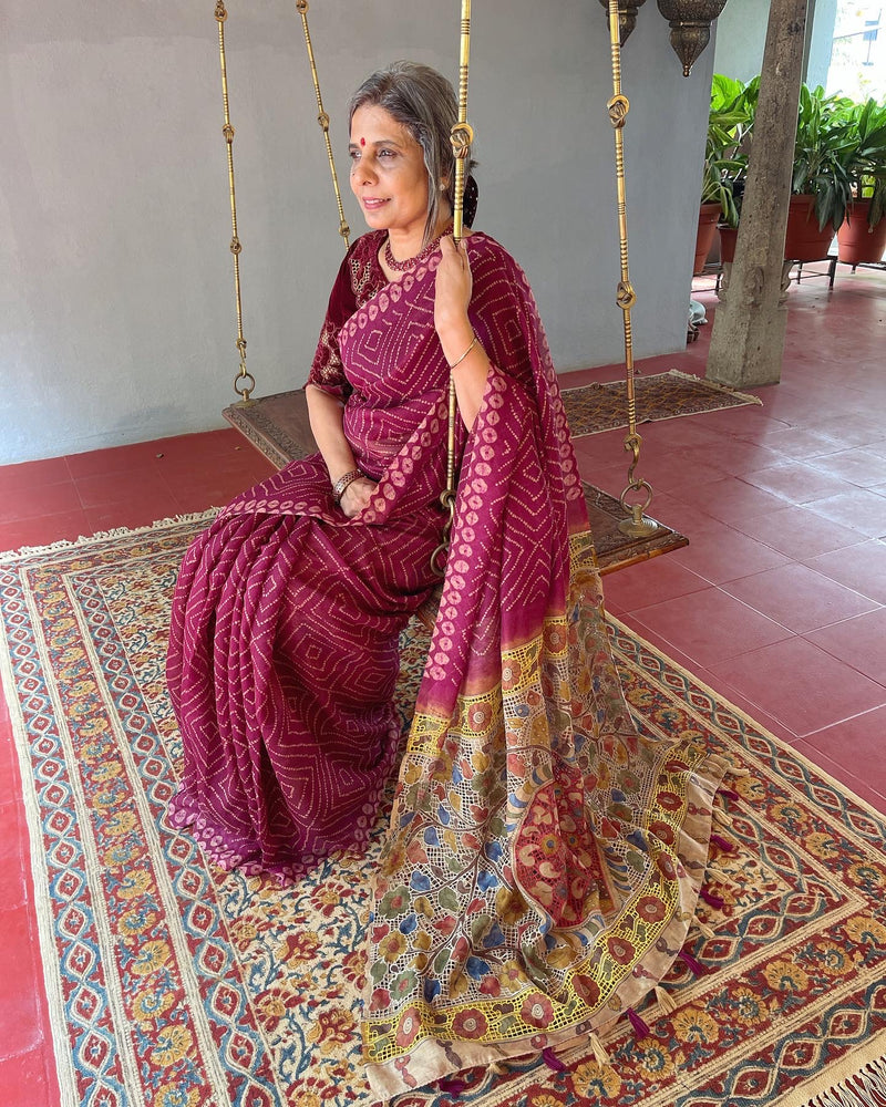 EE-V09967 Plum Kalam Cutwork