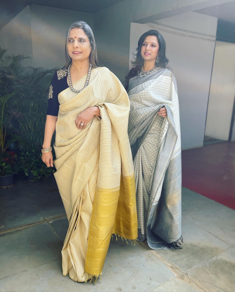 EE-V12469 Mustard Check Kanchi