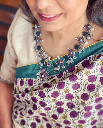 EE-V18689 Floral Tussar Saree