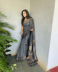 EE-V11467 Black Tussar Sari