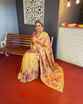 EE-V00982 Yellow Tussar Sari