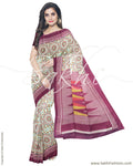 IMR-1111 - Beige & Multi Blended Tussar Saree