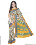 IMR-1122 - Beige & Multi Blended Tussar Saree
