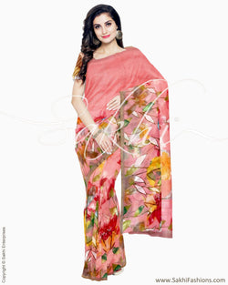IMR-11273 - Multi & Peach Blended Tussar Saree