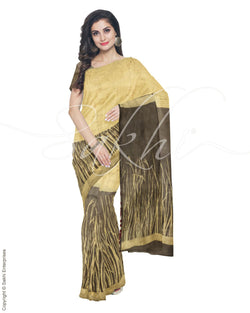 IMR-19706 - Mustard & Brown Tussar  Saree