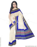 IMR-2385 - Beige & Multi Blended Tussar Saree
