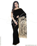 IMR-2527 - Black & Multi Silk & Cotton Saree