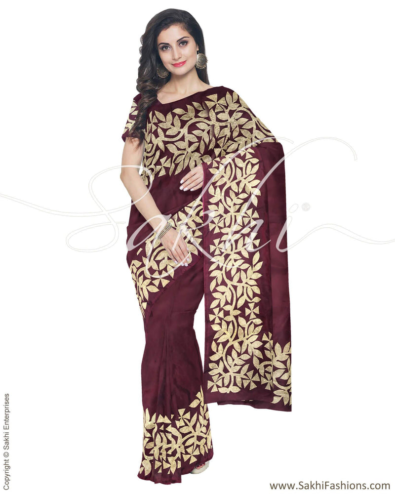 IMR-3279 - Maroon & Gold Pure Kanchivaram Silk Saree