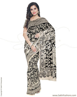 IMR-4185 - Black & Multi Silk & Cotton Saree