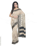 IMR-4187 - Beige & Black Faux Tussar Saree
