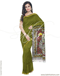 IMR-4293 - Green & Multi Silk & Cotton Saree