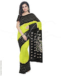 IMR-9802 - Yellow & Black Cotton Silk Saree