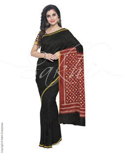 IMR-9831 - Black & Maroon Cotton Silk Saree