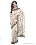 IMS-13029 - Beige &  Faux Linen Saree